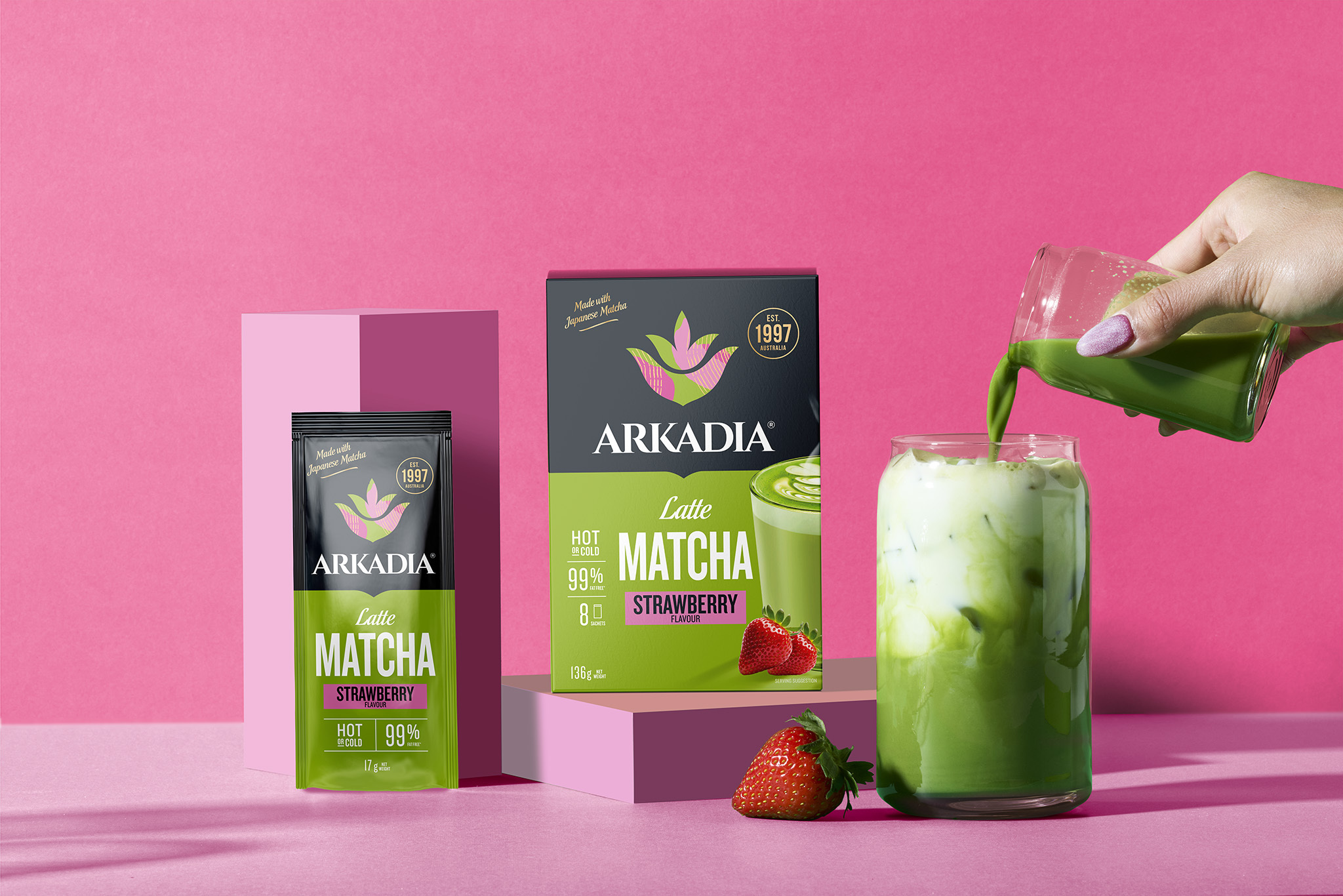 Matcha Strawberry Sachet Pink new packs