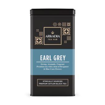 Arkadia Tea Hub Tin Front Earl Grey