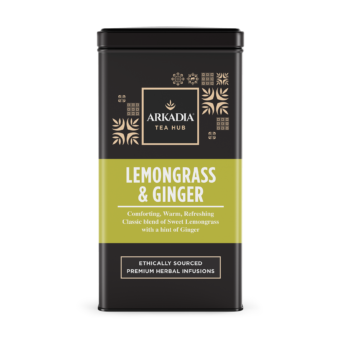 Arkadia Tea Hub Tin Front Lemongrass Ginger