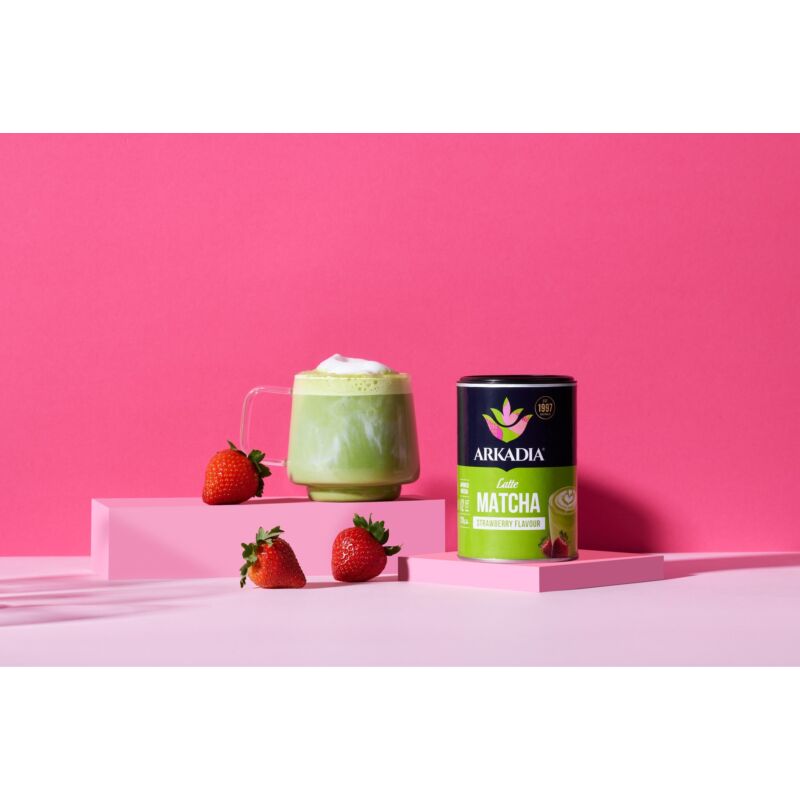 Arkadia Matcha Strawberry Latte Cannister 220g