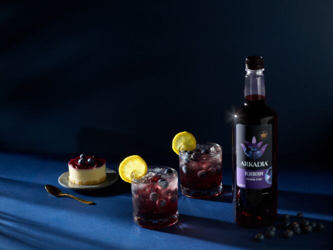 Arkadia blueberry syrup drink dessert