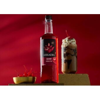 Arkadia cherry syrup latte drink