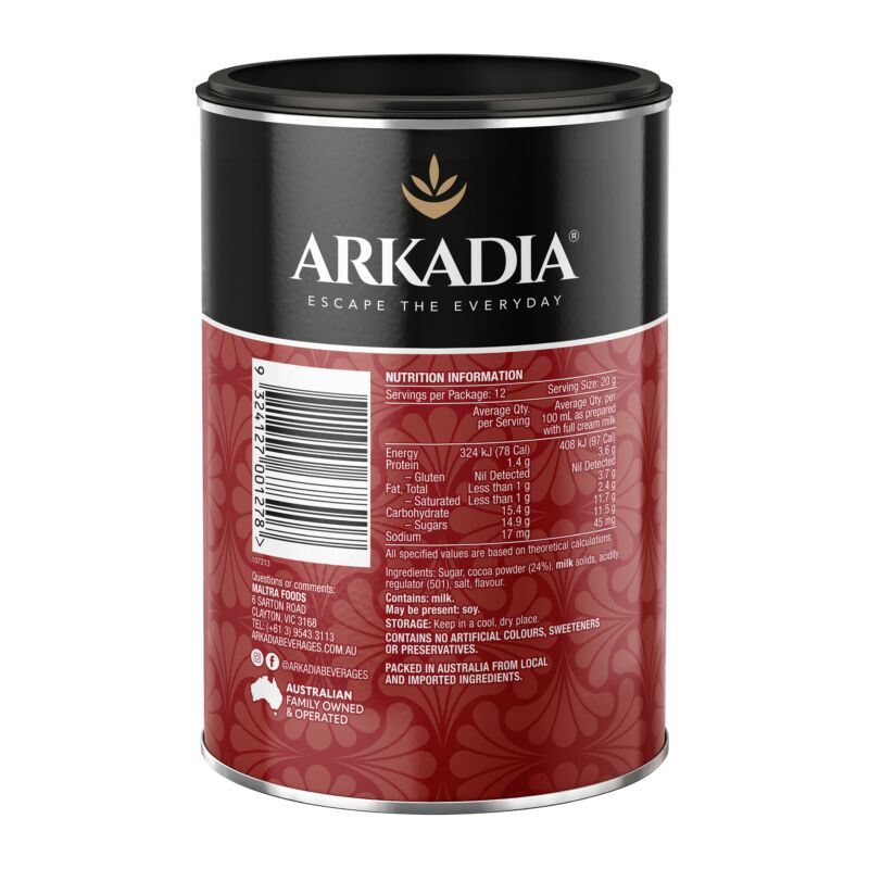 Arkadia Drinking Chocolate 250g SIDE2 GS1