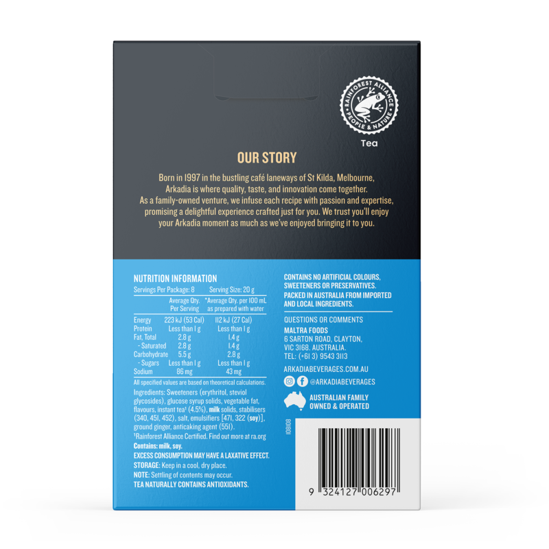 Arkadia Sachets 8pck SF Spice Chai back