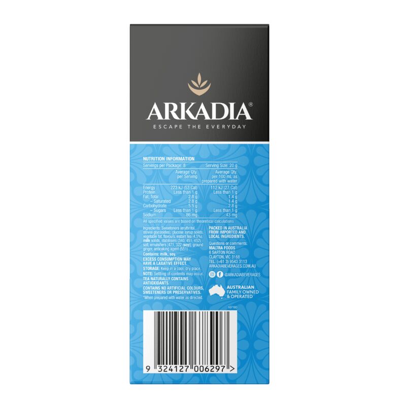 Arkadia Sachets 8pck side2 sugar free spice GS1