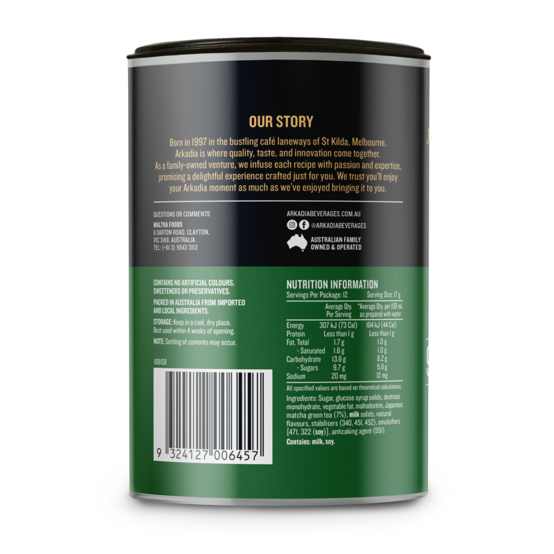 Arkadia Canister back Matcha Latte original