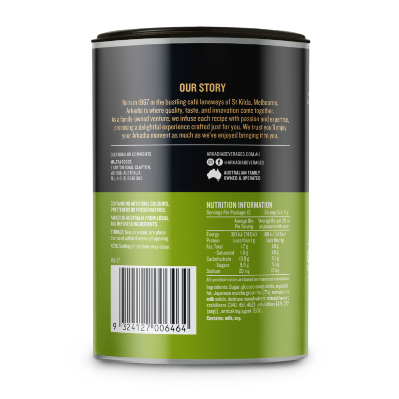 Arkadia Canister back Matcha Latte strawberry