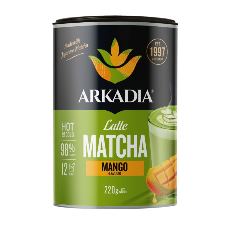 Arkadia Canister front view Matcha Latte mango GS1