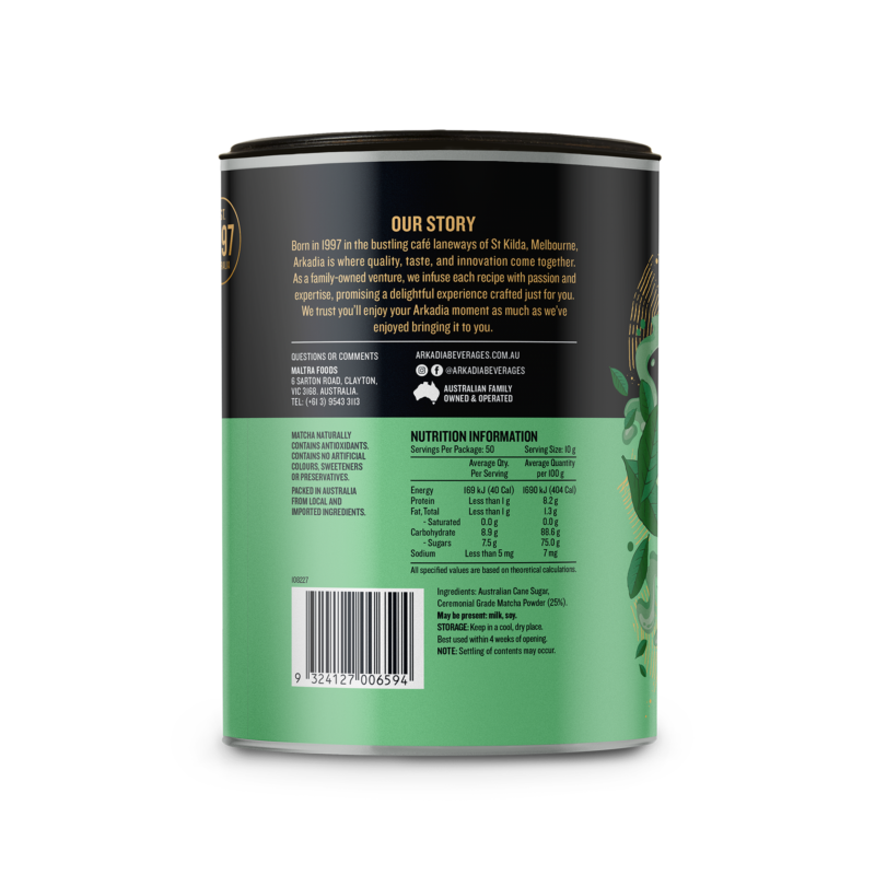Arkadia Matcha 500g Ceremonial Grade Latte NIP