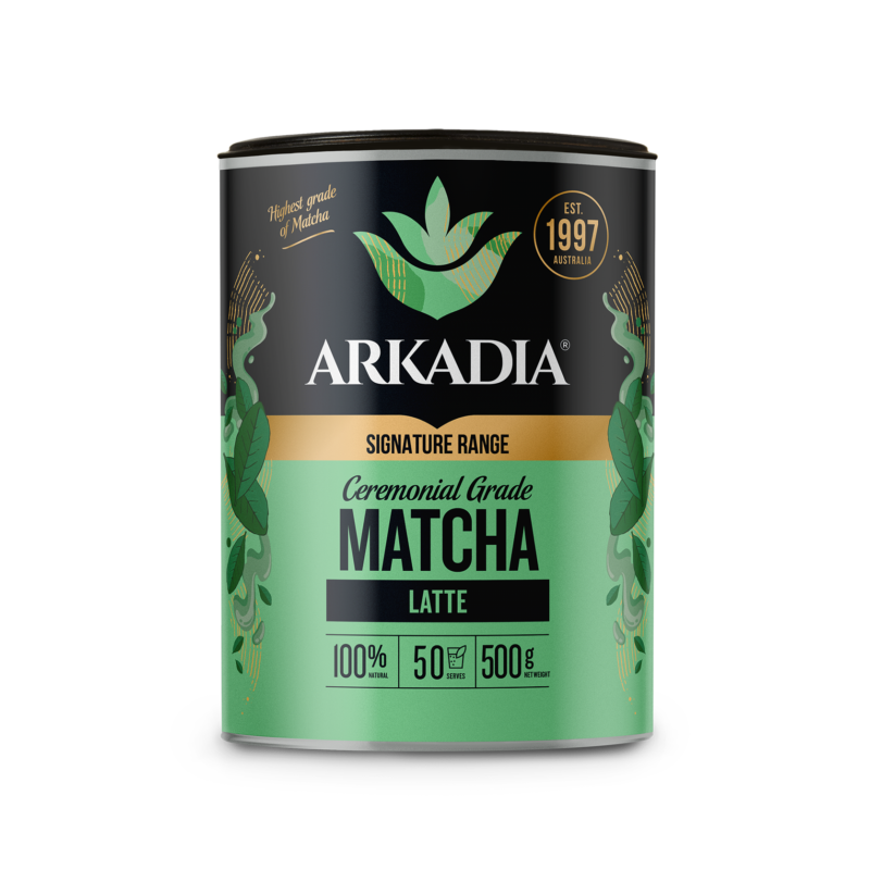 Arkadia Matcha 500g Ceremonial Grade Latte front