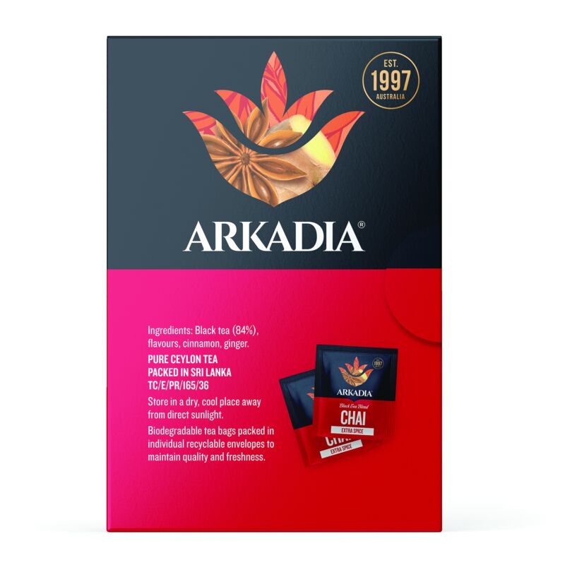 Chai 15 Teabag Box Back extra spice CMYK