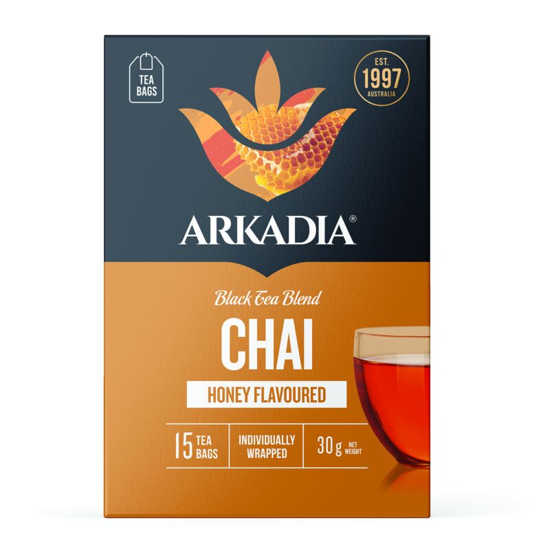 Chai 15 Teabag Box Front honey CMYK