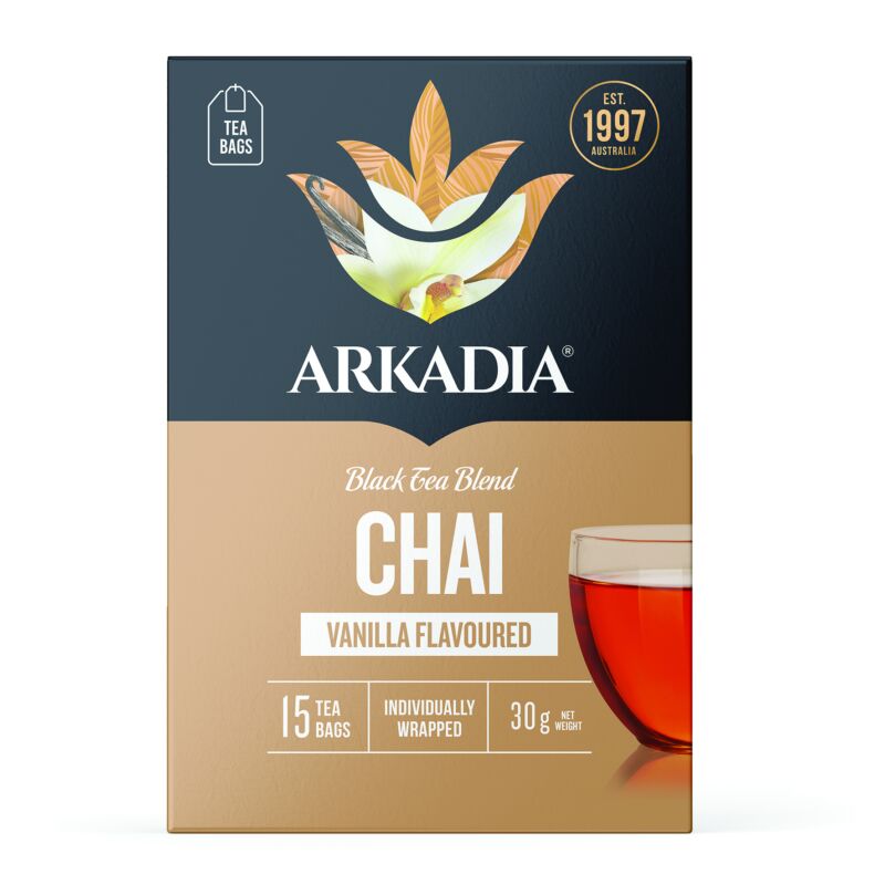 Chai 15 Teabag Box Front vanilla CMYK