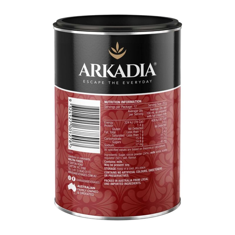 Arkadia Drinking Chocolate 250g SIDE2 GS1