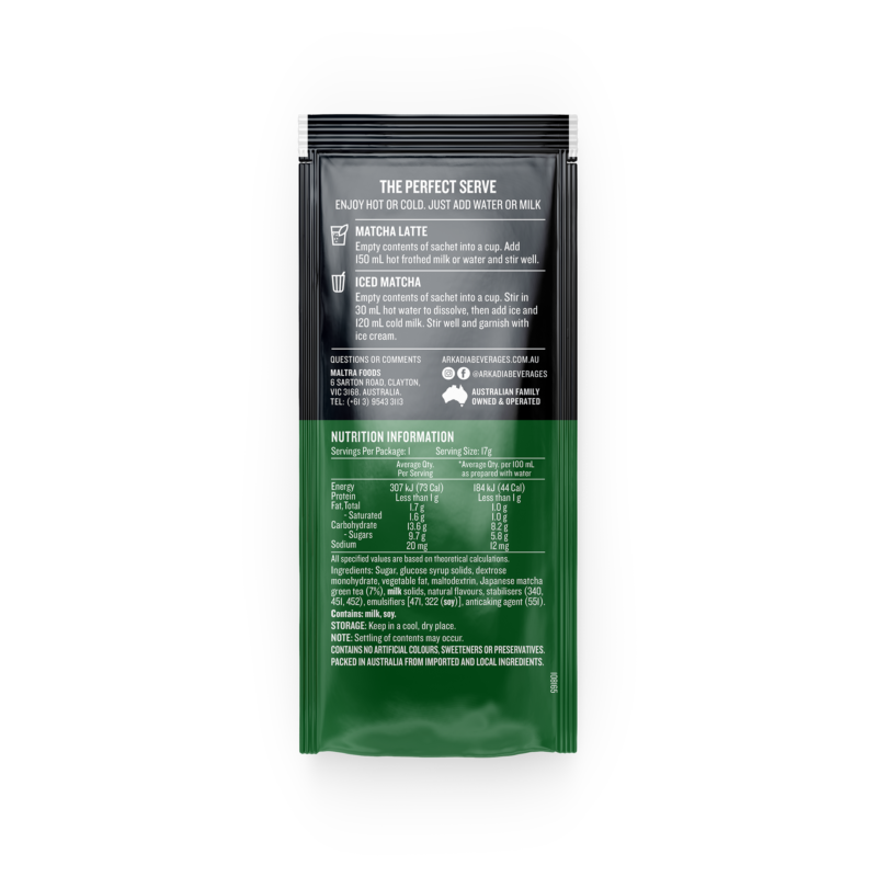 Retail Sachet 17g Original Matcha back