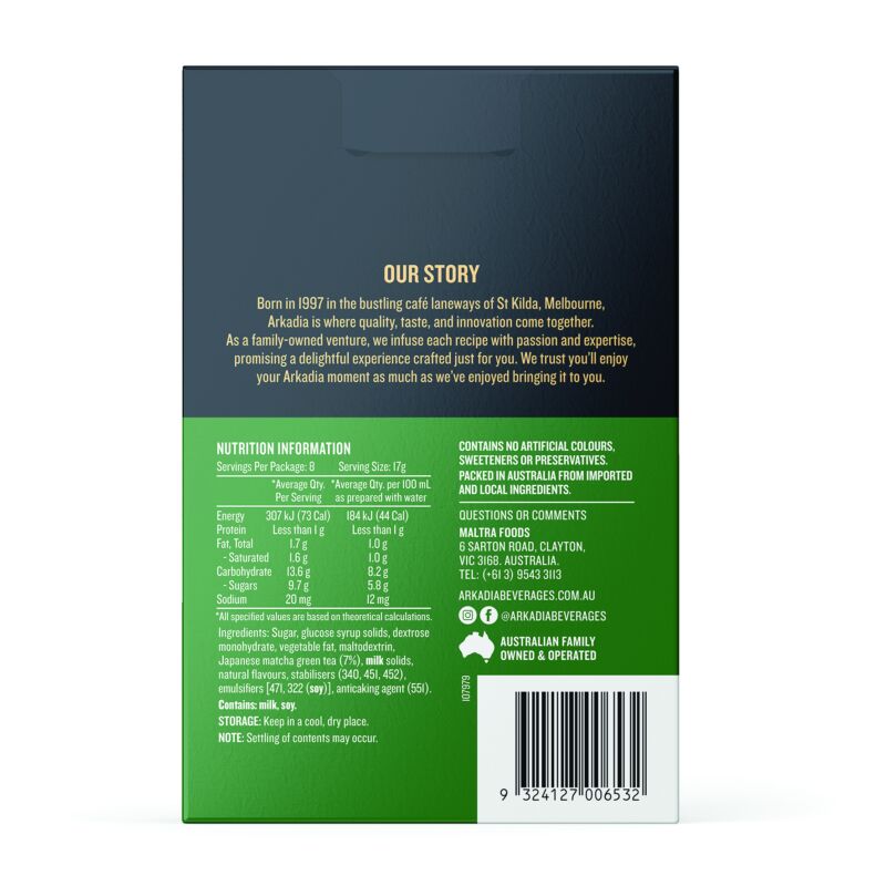 Retail Sachet Box Matcha Original back CMYK