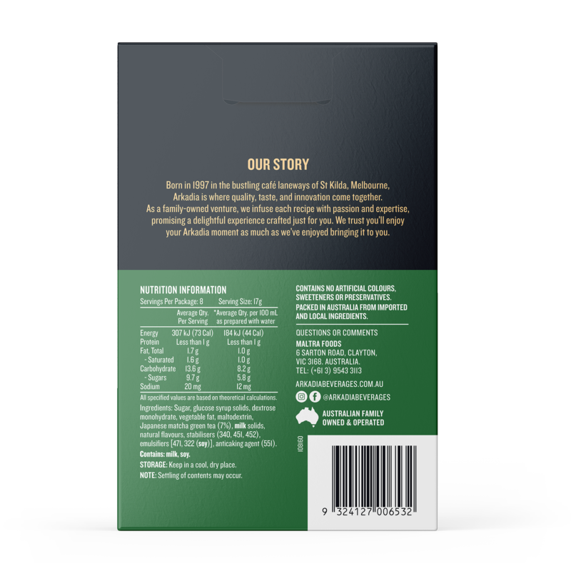 Retail Sachet Box Original Matcha back
