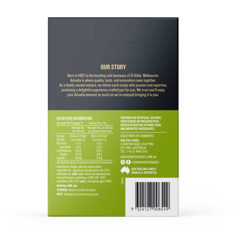 Retail Sachet Box Strawberry Matcha back