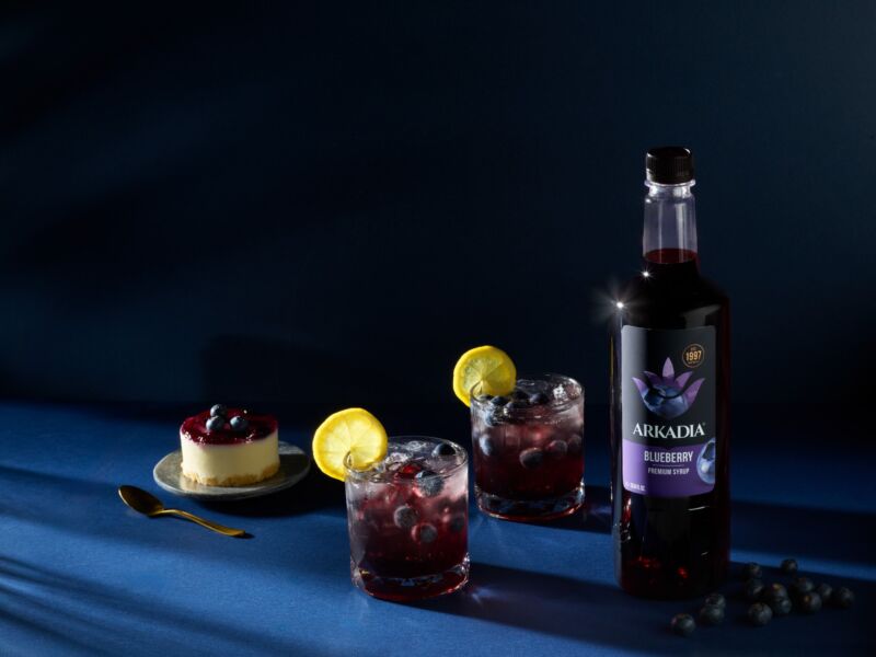 Arkadia blueberry syrup drink dessert
