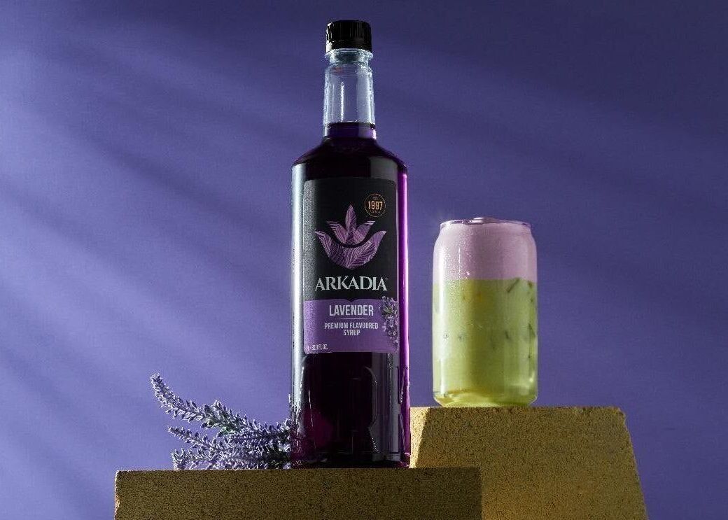 Arkadia lavender syrup matcha latte drink